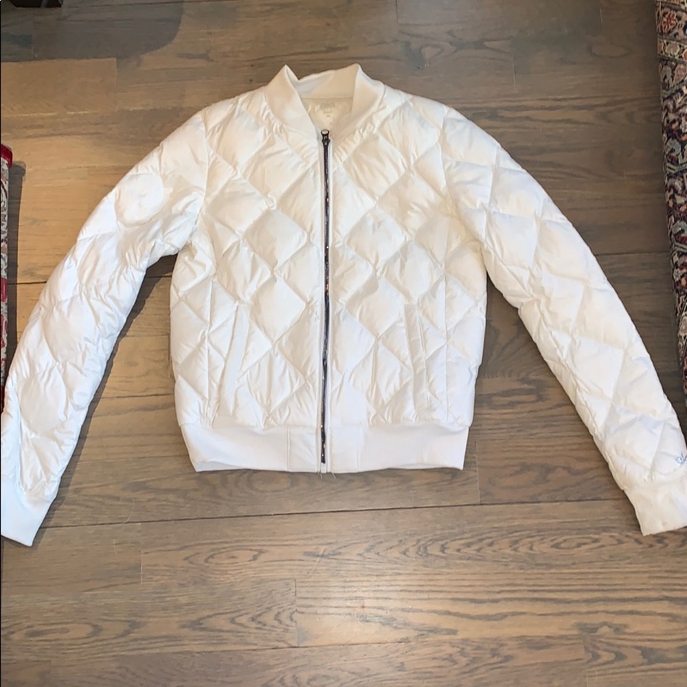 ALO Yoga White Bomber Jacket